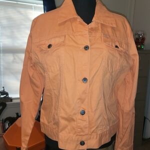 Women's Vibrant Orange Jean Jacket